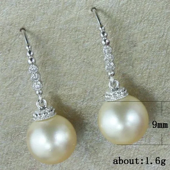 "Dainty Hot Silver Plated Exclusive Pearl Earrings for Women, - Picture 2 of 7